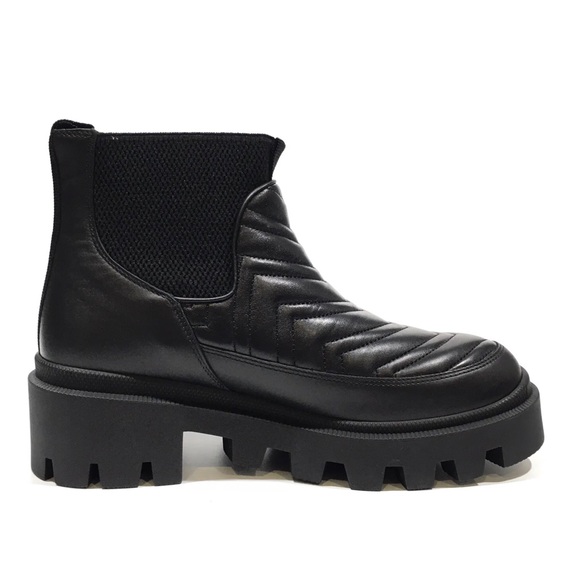 GUCCI Women's Matelassé Chelsea Ankle Boots -Black Leather -US 8 -NEW - Picture 3 of 9